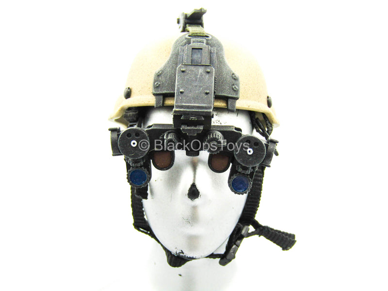 Load image into Gallery viewer, USAF - TACP - Tan Helmet w/NVG Set
