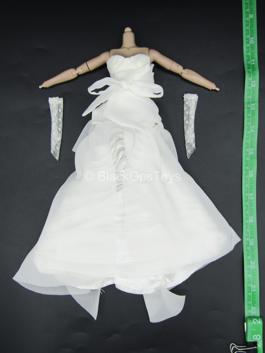 White Female Bridal Dress Set