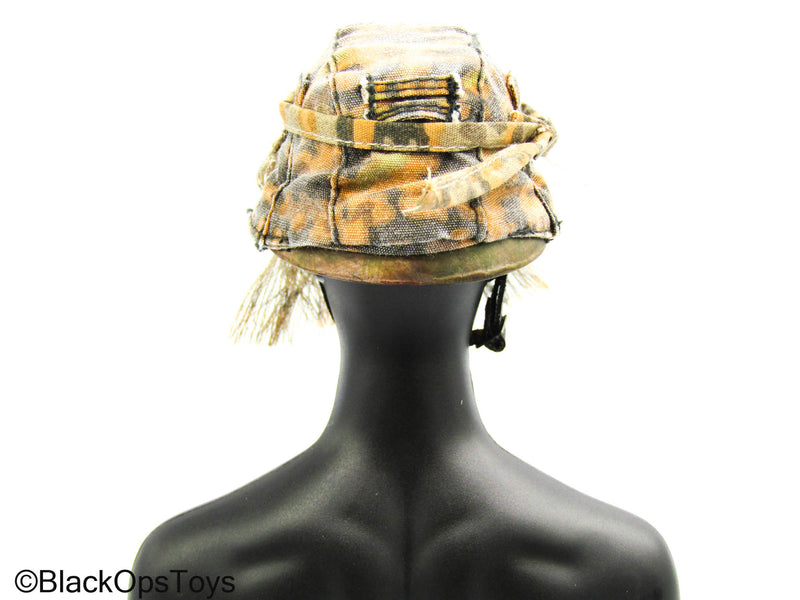 Load image into Gallery viewer, Rare WWII - German SS-Sturman - Metal Helmet w/Oak Leaf Helmet Cover
