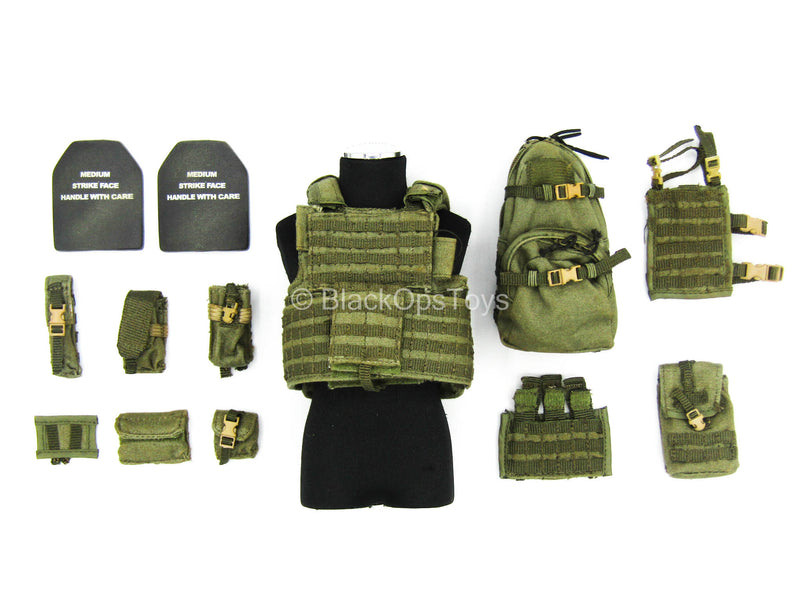 Load image into Gallery viewer, US Rangers - OD Green Plate Carrier Vest w/Pouch Set
