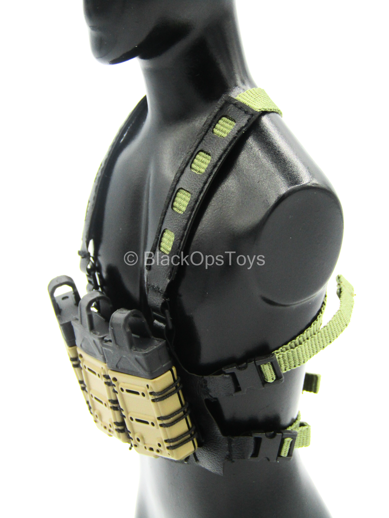 Load image into Gallery viewer, Doom's Day Kit - Dark Green &amp; Black Chest Rig w/7.62 Mag Holsters
