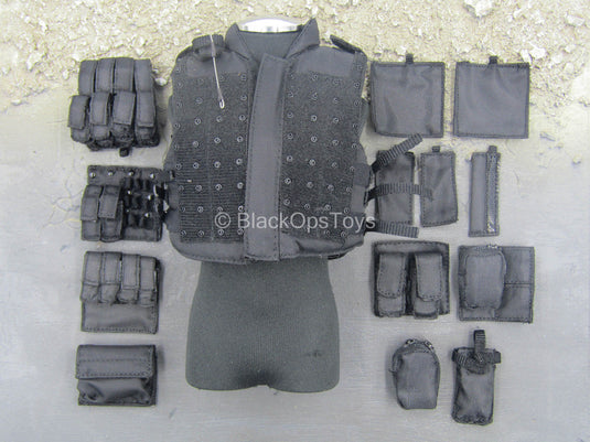 Speed - LAPD SWAT - Black Combat Vest w/Hook & Loop Pouch Set – BlackOpsToys