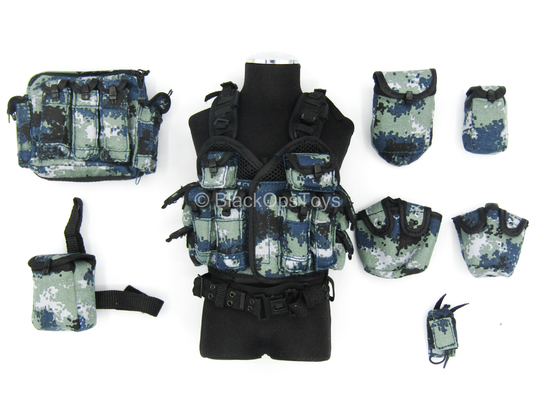 PLA Airborne Trooper - AF Type 07 Pixelated Vest w/Pouch Set