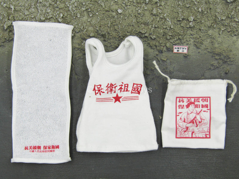 Load image into Gallery viewer, People&#39;s Volunteer Army - White Tank Top w/Towel &amp; Bag
