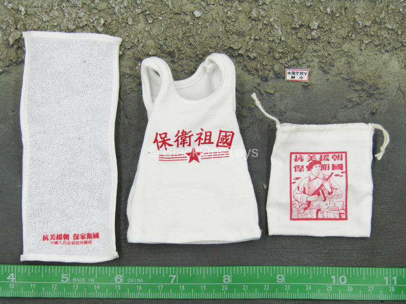 Load image into Gallery viewer, People&#39;s Volunteer Army - White Tank Top w/Towel &amp; Bag
