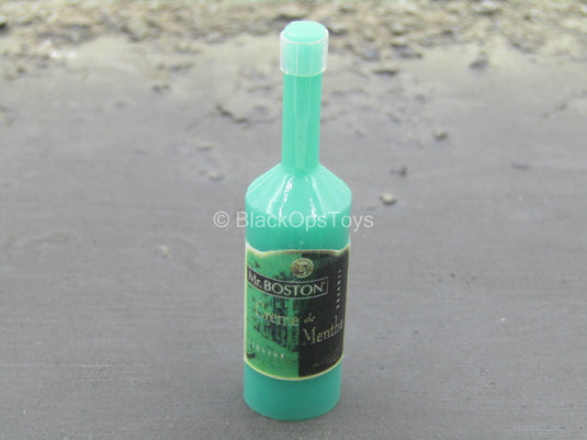 Teal " Creme De Menthe" Liquor Bottle