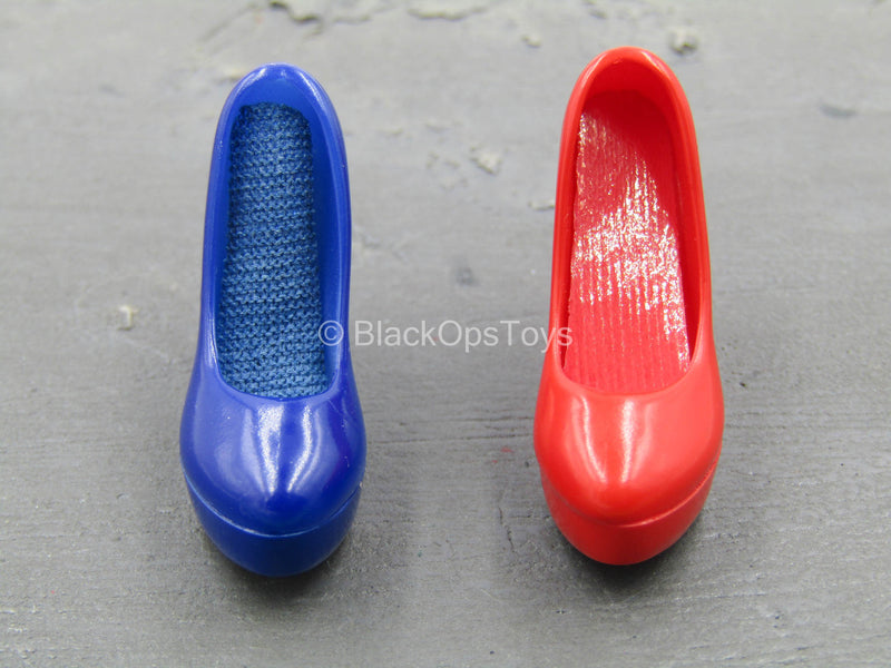 Load image into Gallery viewer, Clown - Red &amp; Blue High Heel Shoes (Foot Type)
