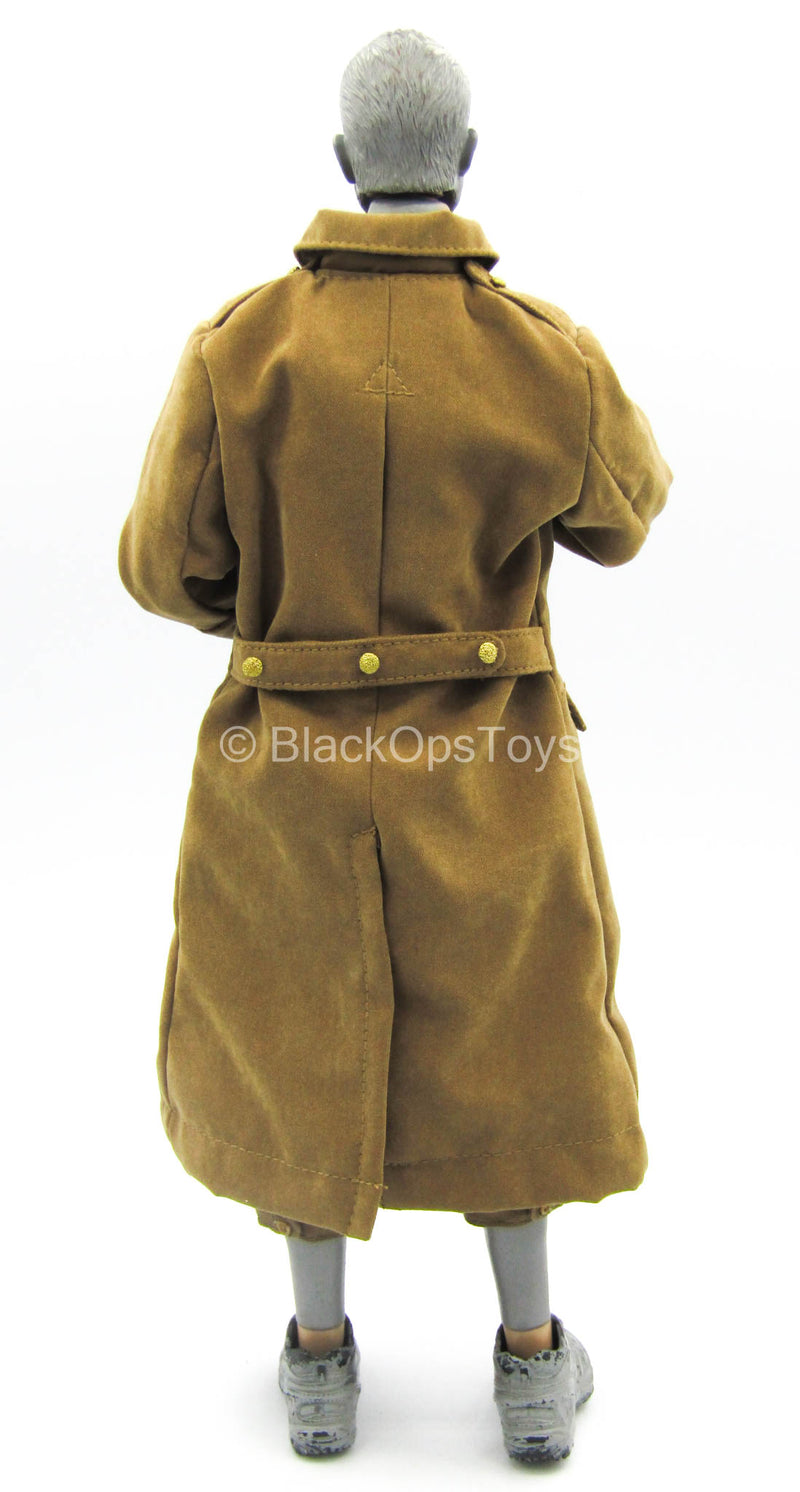 Load image into Gallery viewer, WWII - British Guards Officer - Brown Trench Coat w/Brown Pants
