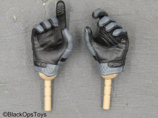 Private Military Contractor - Grey & Black Gloved Hand Set