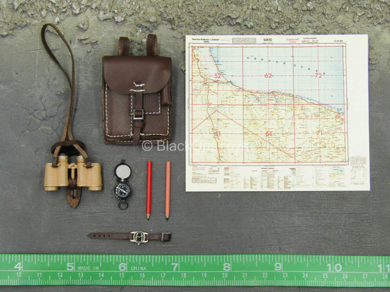 Load image into Gallery viewer, WWII - German Afrika Korps - Leather Like Satchel w/Map &amp; Gear
