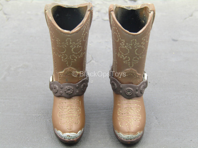 Load image into Gallery viewer, Brown Cowboy Boots (Foot Type)
