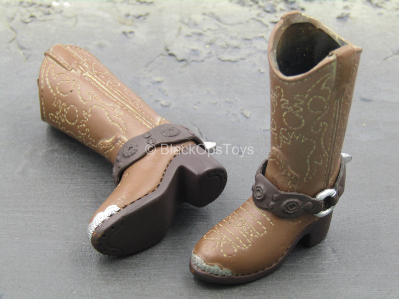 Load image into Gallery viewer, Brown Cowboy Boots (Foot Type)
