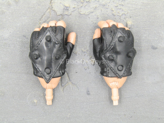 Black Spiked Gloved Hand Set (x2)