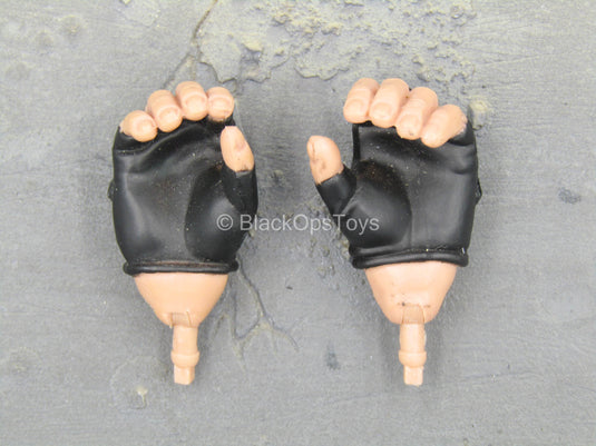 Black Spiked Gloved Hand Set (x2)