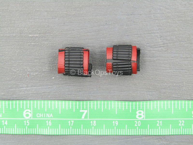 Load image into Gallery viewer, Endgame - Black Widow - Black &amp; Red Wrist Cuffs
