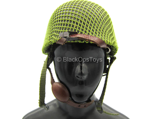 WWII - 101st Airborne Division - Green Metal Helmet