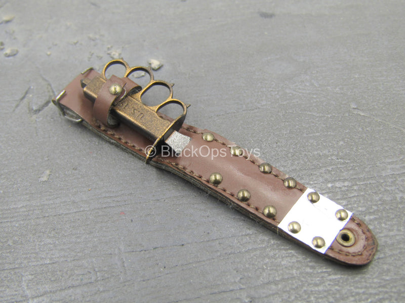 Load image into Gallery viewer, WWII - 101st Airborne Division - Knife w/Brown Leather-Like Sheath
