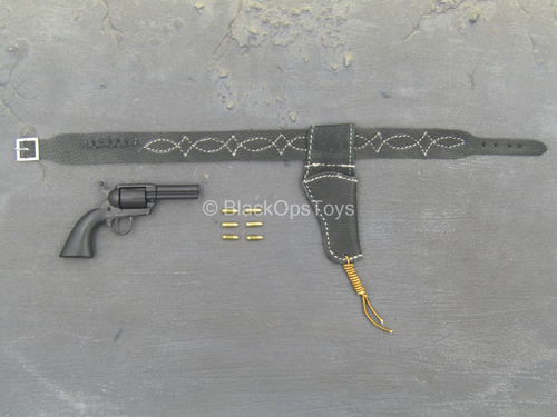 Barney Ross - Black Revolver w/Leather Like Holster (Type 1)