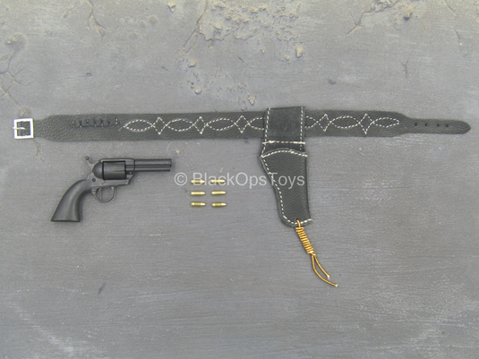 Barney Ross - Black Revolver w/Leather Like Holster (Type 1)