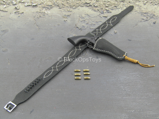 Barney Ross - Black Revolver w/Leather Like Holster (Type 1)