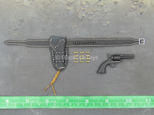 Barney Ross - Black Revolver w/Leather Like Holster (Type 3)
