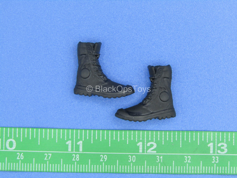 Load image into Gallery viewer, 1/12 - Custom - Female Black Slender Boots (Peg Type)
