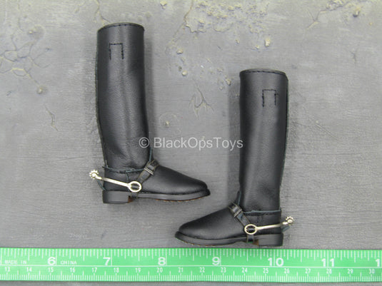 WWII German Heinrich Himmler - Black Leather Like Boots (Foot Type)