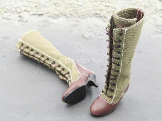WWII - Afrika Female Officer - Brown High Heel Boots (Foot Type)