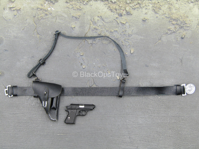 Load image into Gallery viewer, WWII German Heinrich Himmler - Pistol w/Leather Like Belt &amp; Holster
