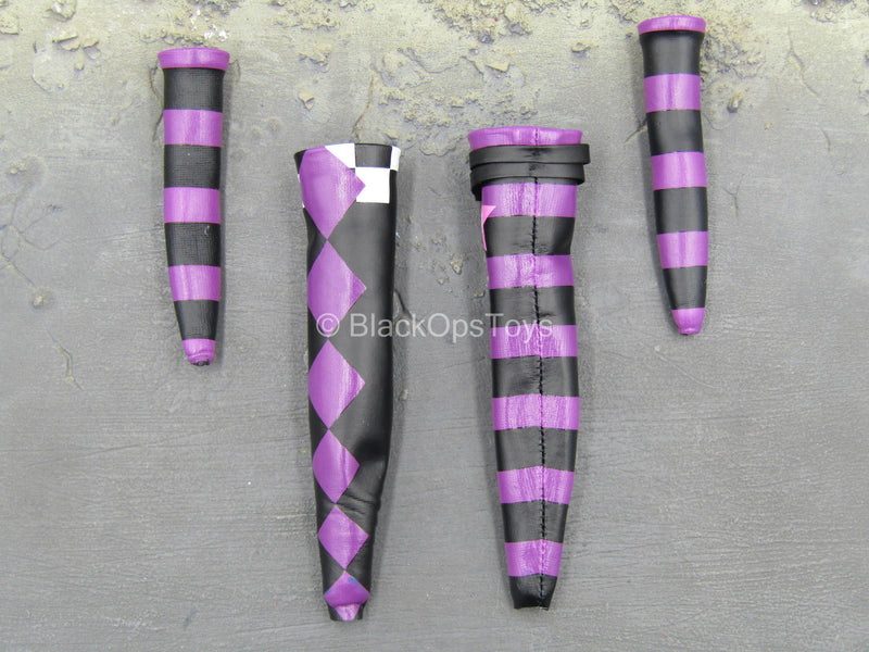 Load image into Gallery viewer, Clown Queen - Black &amp; Purple Arm &amp; Leg Sleeves
