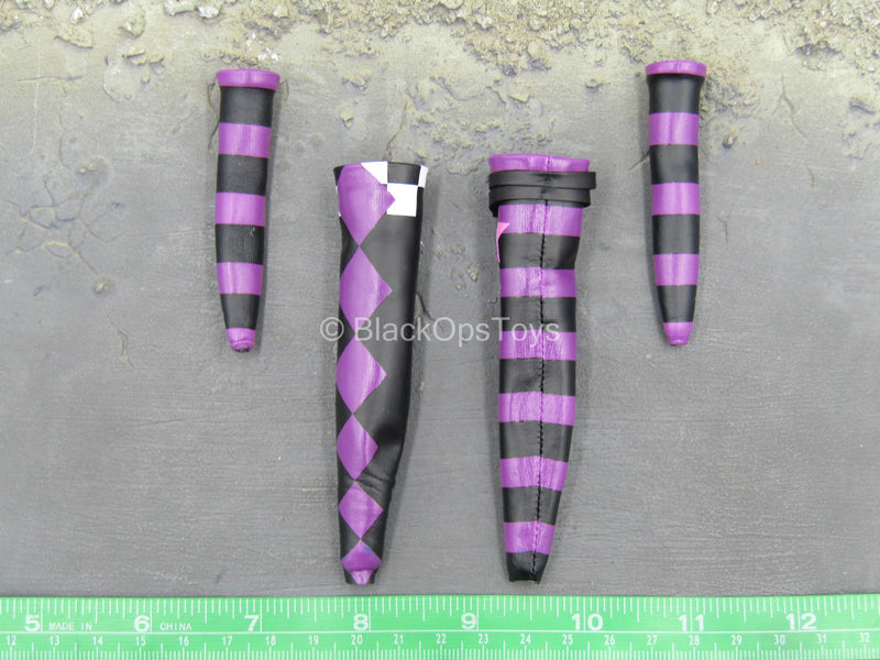 Load image into Gallery viewer, Clown Queen - Black &amp; Purple Arm &amp; Leg Sleeves
