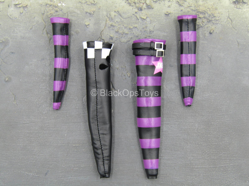 Load image into Gallery viewer, Clown Queen - Black &amp; Purple Arm &amp; Leg Sleeves
