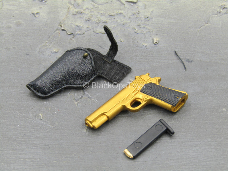Load image into Gallery viewer, Clown Queen - Gold Like 1911 Pistol w/Leather Like Holster
