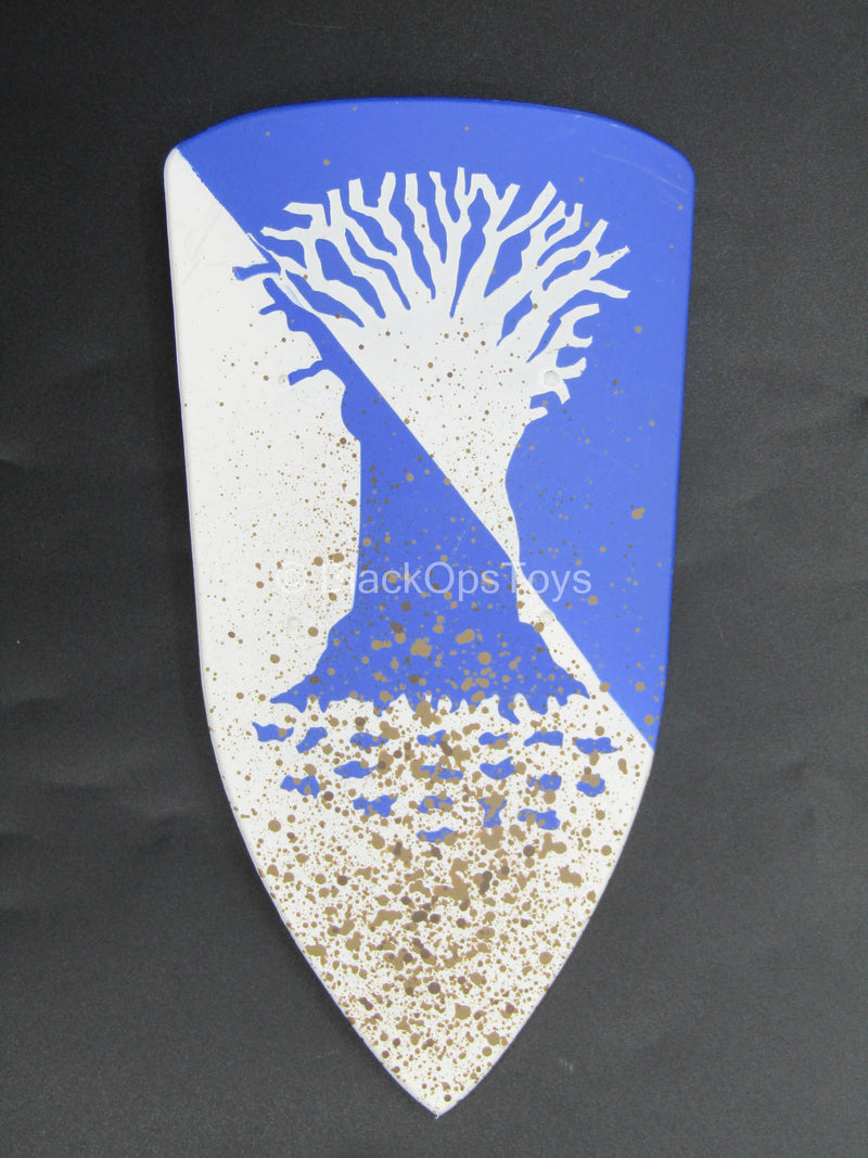 Load image into Gallery viewer, Monty Python - Sir Bedevere - Weathered Blue &amp; White Shield
