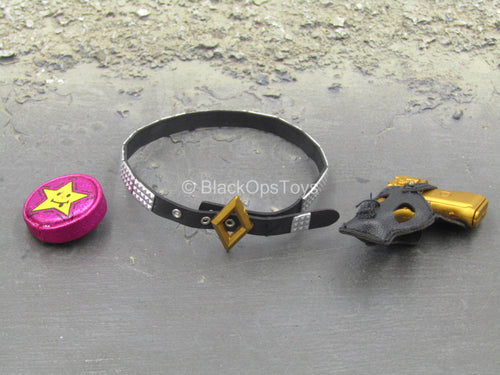 Clown Queen - Belt w/Gold Like Pistol & Pink Pouch