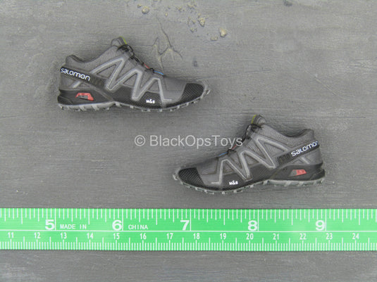 BOOT - Black & Grey Salomon Combat Boots (Peg Type)