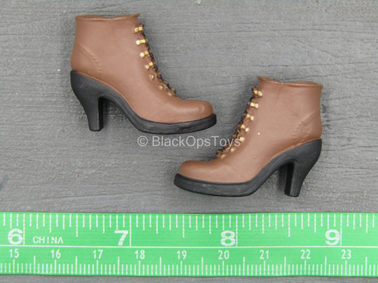Lady Joker - Female Brown High Heel Shoes (Peg Type)