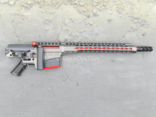 RIFLE - Grey & Red MRAD Sniper Rifle w/Folding Stock