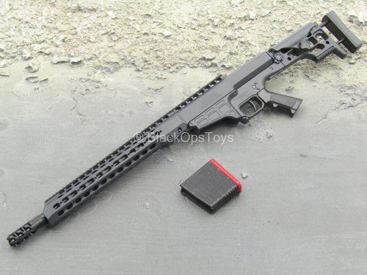 RIFLE - Black & Red MRAD Sniper Rifle w/Folding Stock