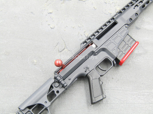 RIFLE - Black & Red MRAD Sniper Rifle w/Folding Stock