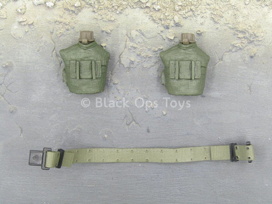US Army Ranger - OD Green Belt & Canteen Set