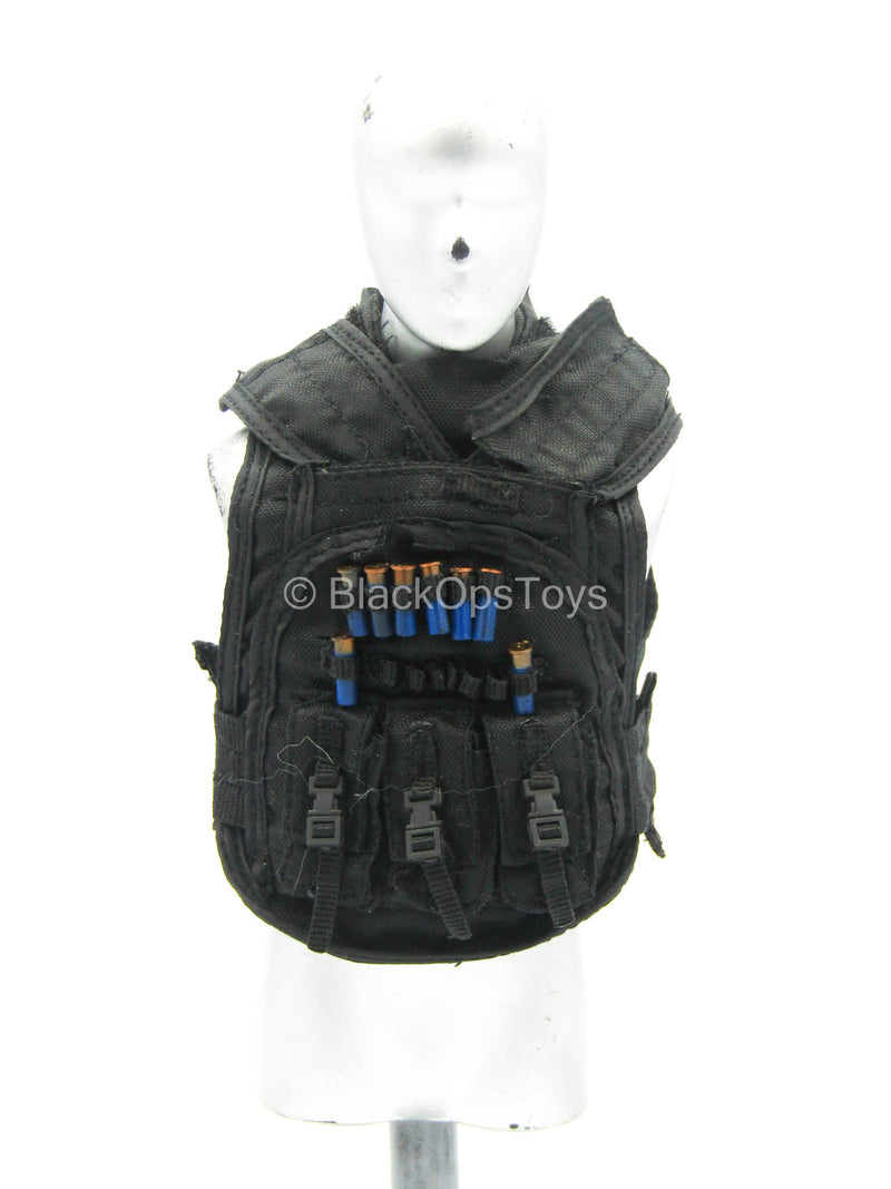 Load image into Gallery viewer, Black Combat Vest w/Blue Shotgun Shells (x8)
