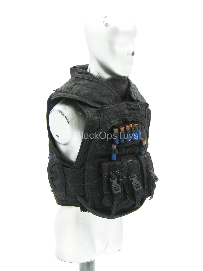 Load image into Gallery viewer, Black Combat Vest w/Blue Shotgun Shells (x8)
