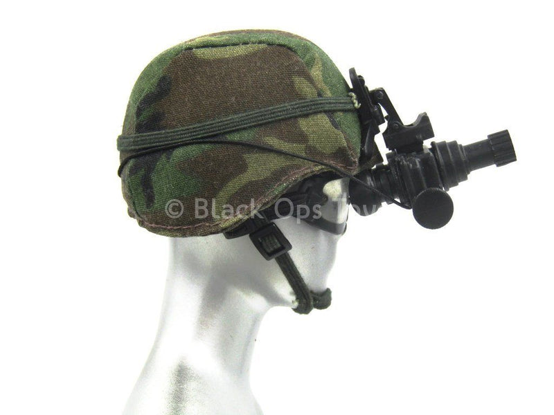Load image into Gallery viewer, US Army Ranger - Woodland Camo Helmet w/NVG Set
