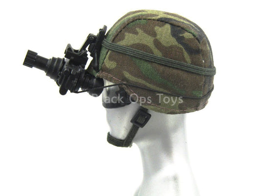 US Army Ranger - Woodland Camo Helmet w/NVG Set