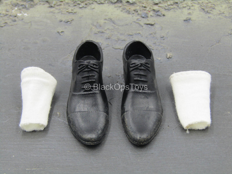 Load image into Gallery viewer, Dr. Green - Black Dress Shoes w/Socks (Peg Type)

