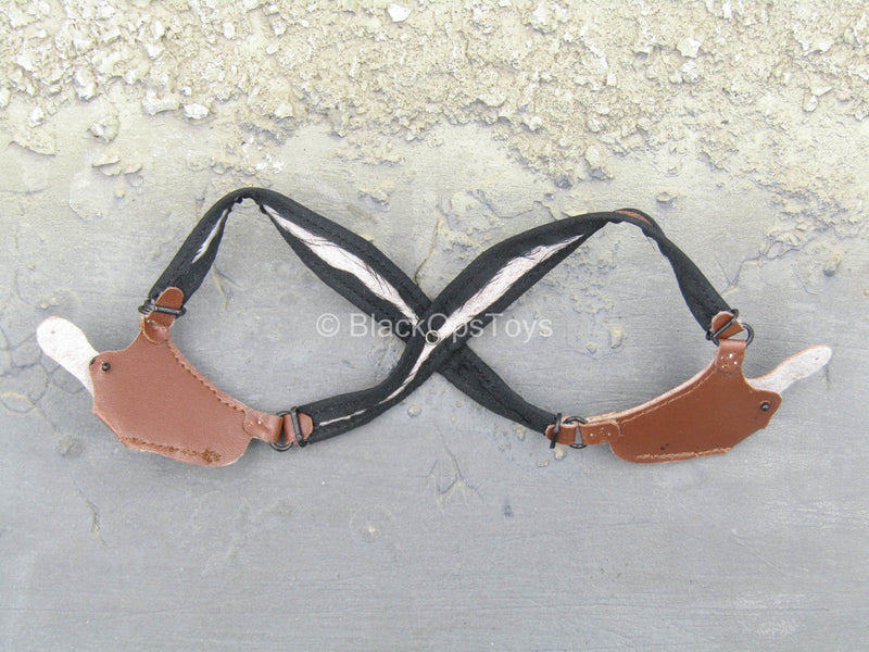 Load image into Gallery viewer, Brown Leather Like Double Pistol Shoulder Holster
