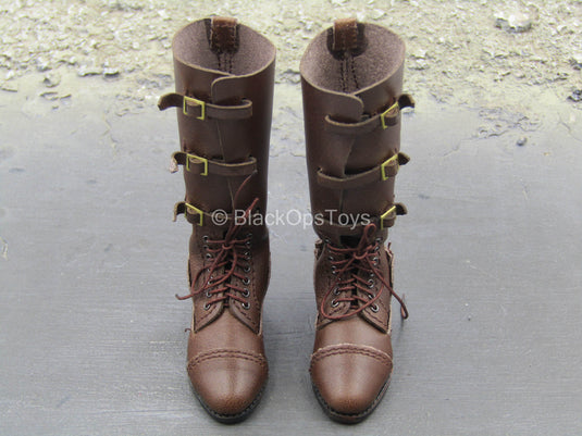 WWI - British Colonel Mackenzie - Brown Leather Like Boots (Foot Type)