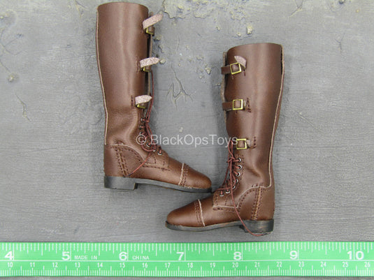 WWI - British Colonel Mackenzie - Brown Leather Like Boots (Foot Type)