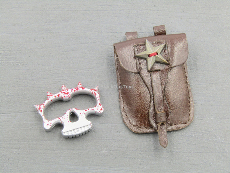 Load image into Gallery viewer, Diamond 2 ALGER - Bloody Silver Knuckle w/Skull Design &amp; Pouch
